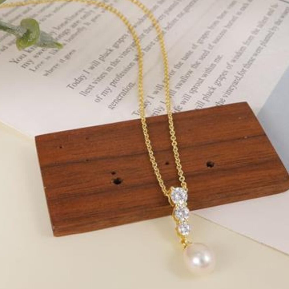 14K Gold Plated Dainty Pearl Choker | Adjustable 16.9” Minimalist Necklace